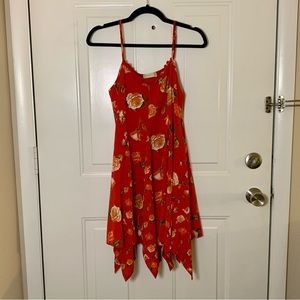 Altar’d State Women’s Red Orange Floral Dress Size Small New With Tags